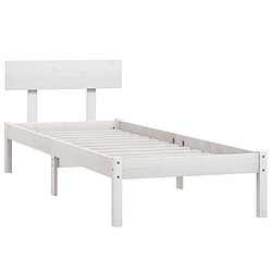 Avis Maison Chic Lit Moderne Chambre - Cadre/structure de lit pour adulte Blanc Bois de pin massif 100x200 cm -MN10058