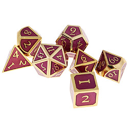 Jeu de dés polyédriques en alliage de zinc 7 pièces pour les donjons et les dragons, jeu de table c pour le jeu de table des donjons et des dragons