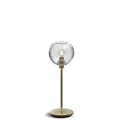 BELID Lampe à Poser Globe Laiton, Verre Clair, Interrupteur Sur Cordon 1x E14