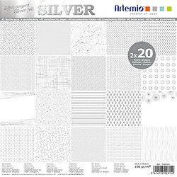 Bloc papier 30 cm Foil Argent 40 feuilles - Artémio