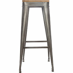 Atmosphera, Createur D'Interieur Tabouret de bar en métal Joris - H. 80 cm - Gris