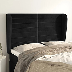 Maison Chic Tête de lit scandinave avec oreilles,meuble de chambre Noir 147x23x118/128 cm Velours -MN46540