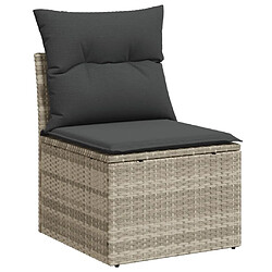 Acheter vidaXL Salon de jardin 5 pcs avec coussins gris clair résine tressée