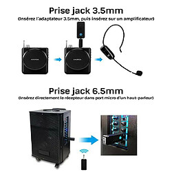 Avis Set 2 microphone sans fil UHF 50 mètres, batterie 6 heures, prise 3.5 et 6.35 pour conférence, artistes, enregistrement audio