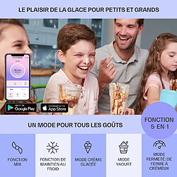 Machine à glace - Klarstein Dolce Bacio Smart - Sorbetière - 2 L - contrôle par app - acier inoxydable - argent