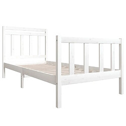 Avis Maison Chic Lit Moderne Chambre - Cadre/structure de lit pour adulte Blanc Bois massif 90x190 cm Simple -MN44985