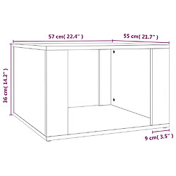 vidaXL Table de chevet Blanc brillant 57x55x36 cm Bois d’ingénierie pas cher