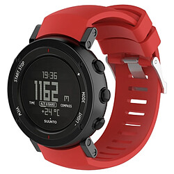 Wewoo Bracelet pour montre connectée Dragonne de remplacement en silicone SUUNTO Core ALU Noir Rouge 