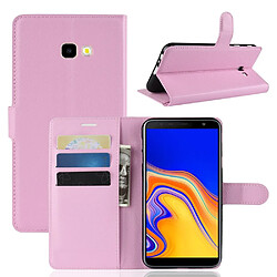 Etui en PU rose pour votre Samsung Galaxy J4 Plus