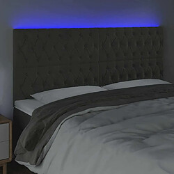 Avis Maison Chic Tête de lit scandinave à LED,meuble de chambre Gris foncé 200x7x118/128 cm Velours -MN35779