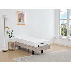 Vente-Unique Sommier électrique de relaxation déco - 90 x 200 cm - Tissu - Beige - ALPANA de YSMÉE 