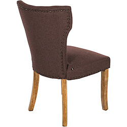 Decoshop26 Chaise de salle à manger x1 boutons décoratifs en tissu marron et pieds en bois marron clair 10_0002175