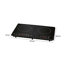 Acheter Double Plaque cuisson induction portable Surface en verre Affichage LCD Minuter, 3500 , Noir, Clatronic, DKI 3609