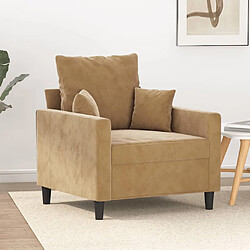 vidaXL Fauteuil Marron 60 cm Velours