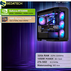 Sedatech PC Gamer V360 • AMD Ryzen 9 5900X • RTX4090 • 32Go RAM • 2To SSD M.2 • sans OS