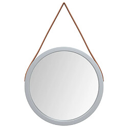 vidaXL Miroir mural avec sangle Argenté Ø 35 cm