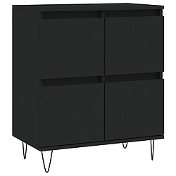 Maison Chic Ensemble de 2 Buffets,commode,console pour rangement noir bois d'ingénierie -MN67952 pas cher