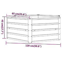 vidaXL Lit surélevé de jardin rouillé 129x129x45 cm acier corten pas cher