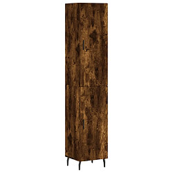 vidaXL Buffet haut Chêne fumé 34,5x34x180 cm Bois d'ingénierie