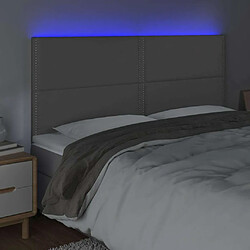 Avis Maison Chic Tête de lit scandinave à LED,meuble de chambre Gris 180x5x118/128 cm Similicuir -MN48696