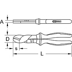 KS TOOLS 117.1122 Coupe-câbles électrique isolé, 6'' - L.165mm