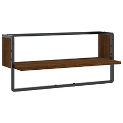 vidaXL Étagère murale avec barre chêne marron 65x25x30 cm