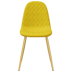 Acheter Maison Chic Lot de 4 Chaises à manger,Chaise pour cuisine Jaune moutarde Velours -MN26152