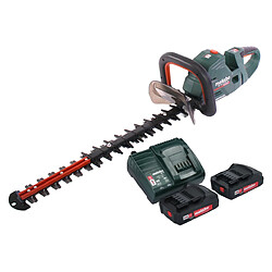 Metabo HS 18 LTX BL 55 Taille-haies sans fil 18 V 50 cm Brushless + 2x batterie 2,0 Ah + chargeur