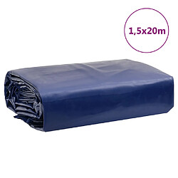 vidaXL Bâche bleu 1,5x20 m 650 g/m² pas cher