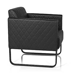 Avis Fauteuil lounge ARUBA BLACK châssis noir simili cuir 1 place noir hjh OFFICE