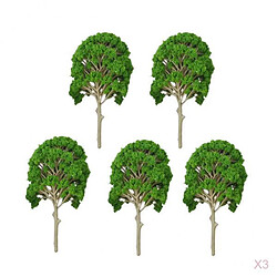 Lot de 15pcs Arbres Mûrier Modèles en Plastique pour Paysage Modélisme Ferroviaire Echelle 1:50 - 75 - Vert