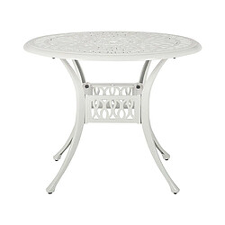 Beliani Table de jardin cm Métal Blanc ANCONA