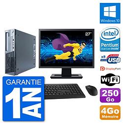 PC Lenovo M91p SFF Ecran 27" Intel G630 RAM 4Go Disque 250Go Windows 10 Wifi · Occasion 