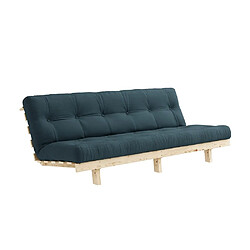 Inside 75 Banquette convertible futon LEAN pin coloris bleu pétrole couchage 130*190 cm. 