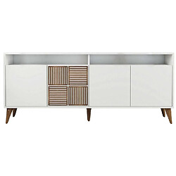 Hanah Home Buffet en aggloméré 4 portes Milan blanc. Buffet en aggloméré 4 portes Milan blanc