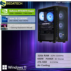 Sedatech Pack PC Gamer Pro • Intel i9-13900KF • RTX4070 Super • 32Go RAM • 2To SSD M.2 • Windows 11 • Moniteur 27''