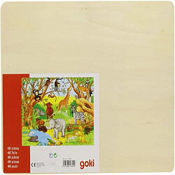 Goki - 2041640 - Puzzle En Bois À Encastrement - Afrique - 48 Pièces