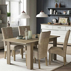 Dansmamaison Table à allonges avec 4 chaises Bois - PURE Table à allonges avec 4 chaises Bois - PURE - L 170/230 x l 90 x H 77 cm