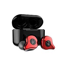 LUUCOZK Écouteurs intra-auriculaires sans fil compatibles Bluetooth 5.0 Sabbat E12 avec boîtier de charge-Rouge