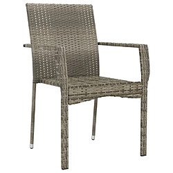 Acheter Maison Chic Lot de 2 Chaises de jardin,Fauteuil d'extérieur avec coussins Résine tressée Gris -MN20615