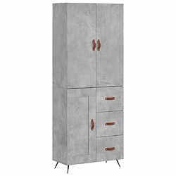 Maison Chic Buffet,Meuble de Rangement,commode pour salon,Cuisine Gris béton 69,5x34x180 cm Bois d'ingénierie -MN38120