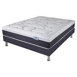 Ebac Matelas ressort + Sommier SR15 Volcan 140x190 Rueda - H. 27 cm - Soutien ferme