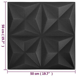 vidaXL Panneaux muraux 3D 24 pcs 50x50 cm noir origami 6 m² pas cher