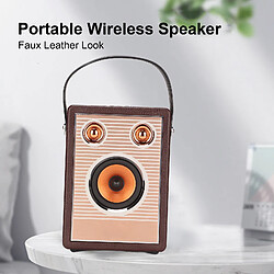 Avis ComfortXL Enceinte bluetooth rechargeable avec support de carte mémoire aux, enceinte sans fil portable rétro avec poignée en bois grain marron (version export)