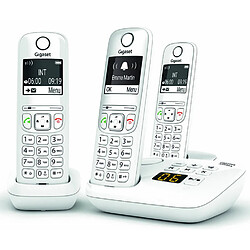 Téléphone sans fil trio dect blanc avec répondeur - gigaas690atrioblanc - GIGASET