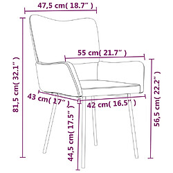 vidaXL Chaises à manger lot de 2 Bleu Velours pas cher