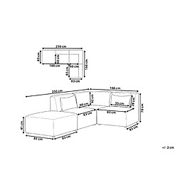 Avis Beliani Canapé d'angle côté gauche modulable 3 places en velours côtelé beige avec ottoman LEMVIG