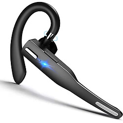 Oreillette Bluetooth pour téléphone portable Casque antibruit avec microphone Oreillette sans fil Oreillette Bluetooth Mains libres Compatible avec IPhone Android pour la conduite de bureau d'affaires