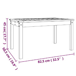 vidaXL Table de jardin marron miel 82,5x50,5x45 cm bois massif de pin pas cher