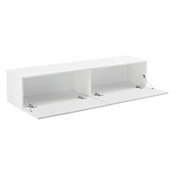 Avis Étagère Murale Design Meuble Support TV Stylé avec 2 Tiroirs Capactié de Charge jusqu'à 25 kg Panneau de Particules Mélaminé 140 x 33 x 30 cm Blanc Mat [en.casa]